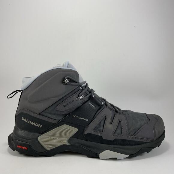 Salomon X Ultra Mid 04 Hiking Boots Womens Size 11 Gray Waterproof GTX Goretex - Picture 1 of 13